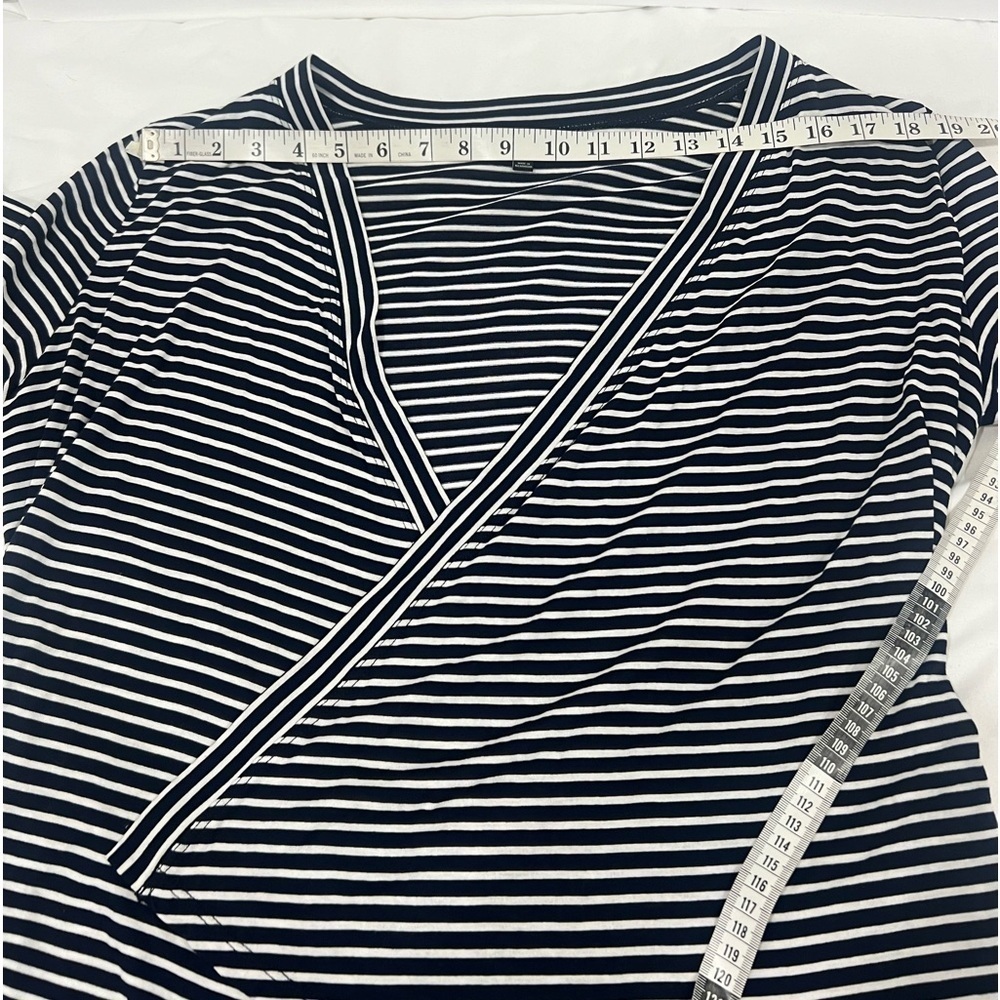 Talbots long sleeve blue and white stripes cardigan size small - Picture 7 of 7